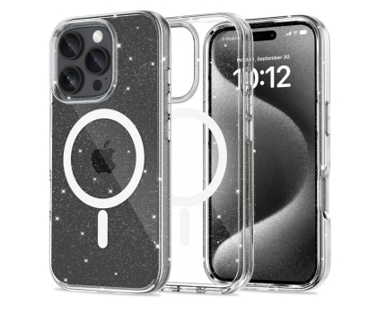 Etui do telefonów TECH-PROTECT Flexair Hybrid Magsafe do iPhone 16 Pro Glitter 5906302311446